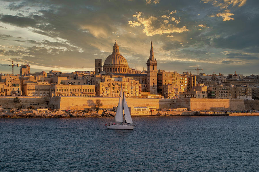 Sunset on Valletta Photograph by Roy Pedersen