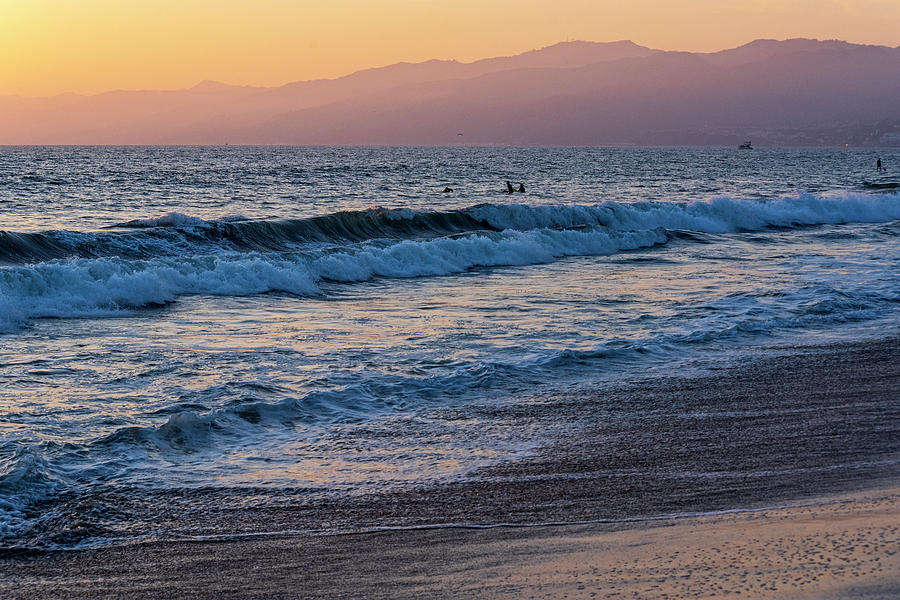 Sunset on Venice Beach looking towards Malibu California Los Angeles Photograph by Toby McGuire