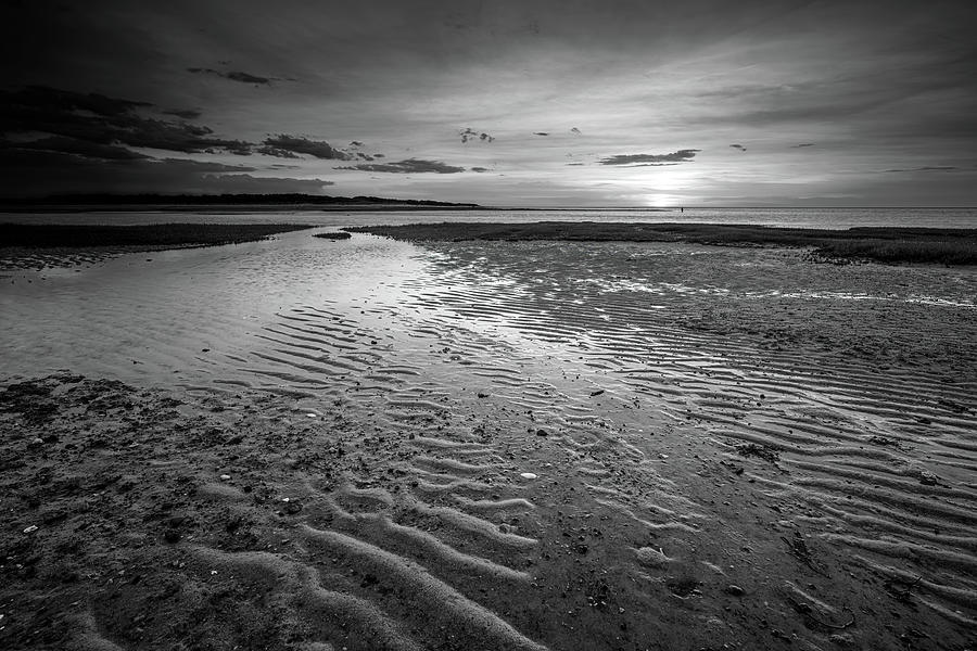 Sunset Photograph - Sunset on Wing Island Black and White by Rick Berk