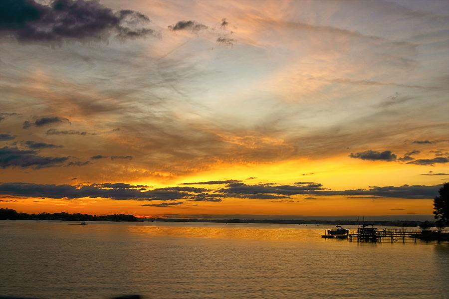 Bird Photograph - Sunset Ove Lake Norman by M Three Photos