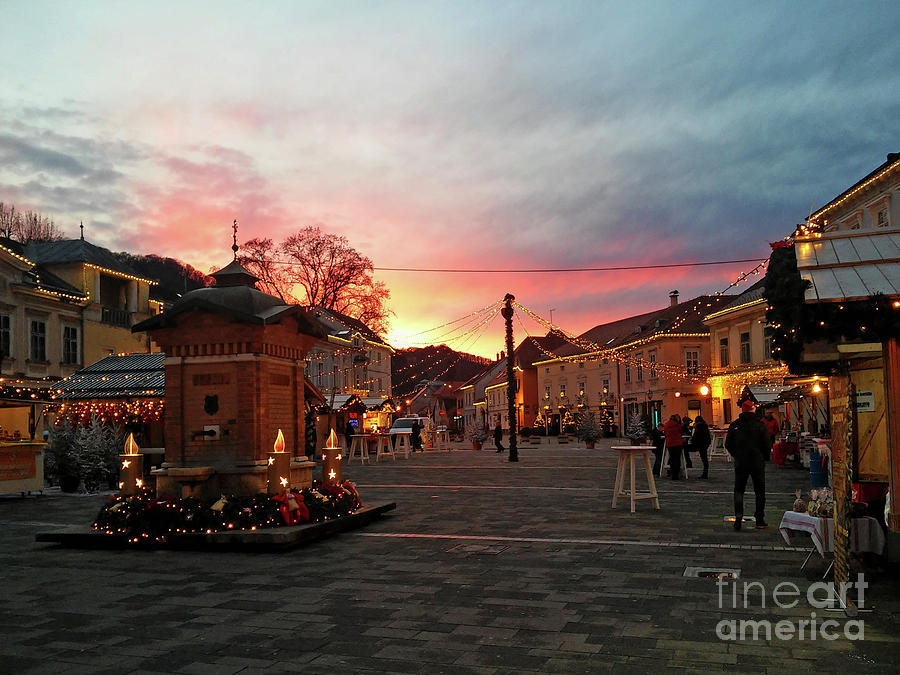Sunset Over Advent Square Samobor Croatia Photograph by Jasna Dragun
