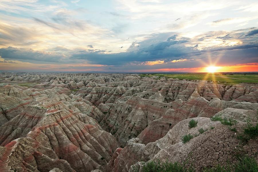 Sunset Over Badlands Photograph By Arturo Umeyama - Fine Art America