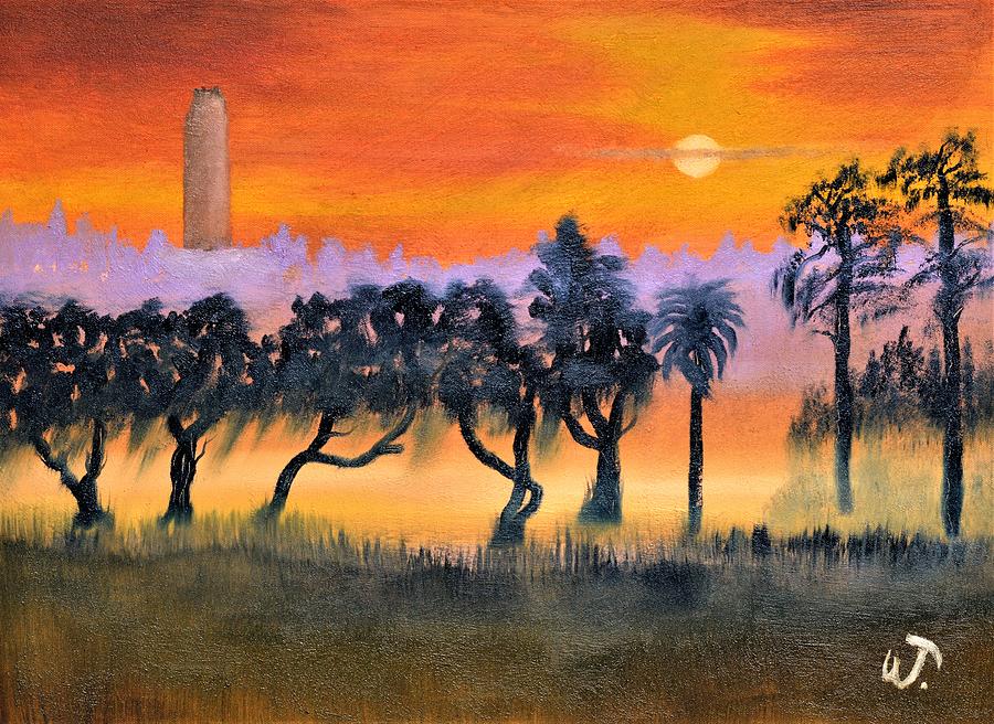 Sunset Over Bok Tower Gardens 3 Painting by Warren Thompson