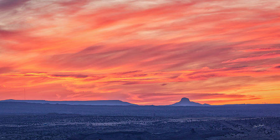 Sunset Over Cabezon Peak Photograph by Jurgen Lorenzen