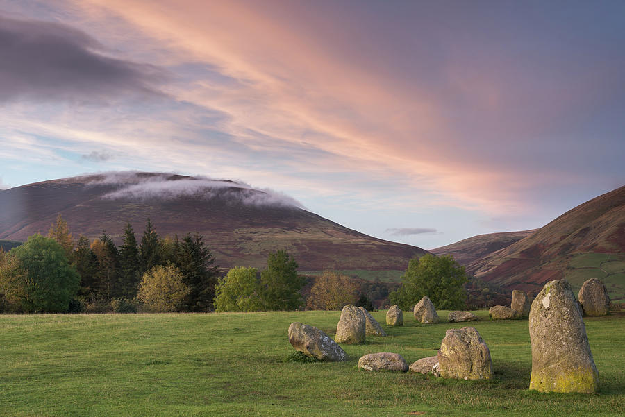Sunset Over Castlerigg, The Lake District, England, UK Photograph by Sarah Howard