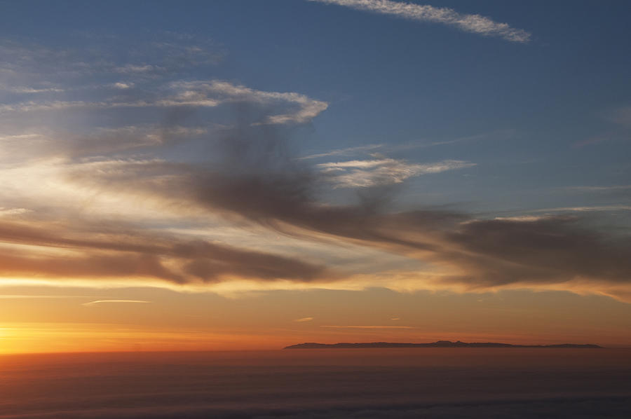 Sunset over Catalina island Photograph by Mitch Diamond