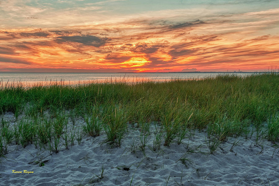 Sunset Over Corn Hill Beach Photograph by Karen Regan