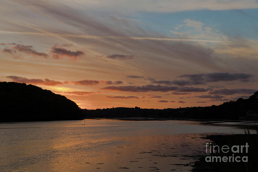 Sunset Over Devoran Cornwall Photograph by Terri Waters