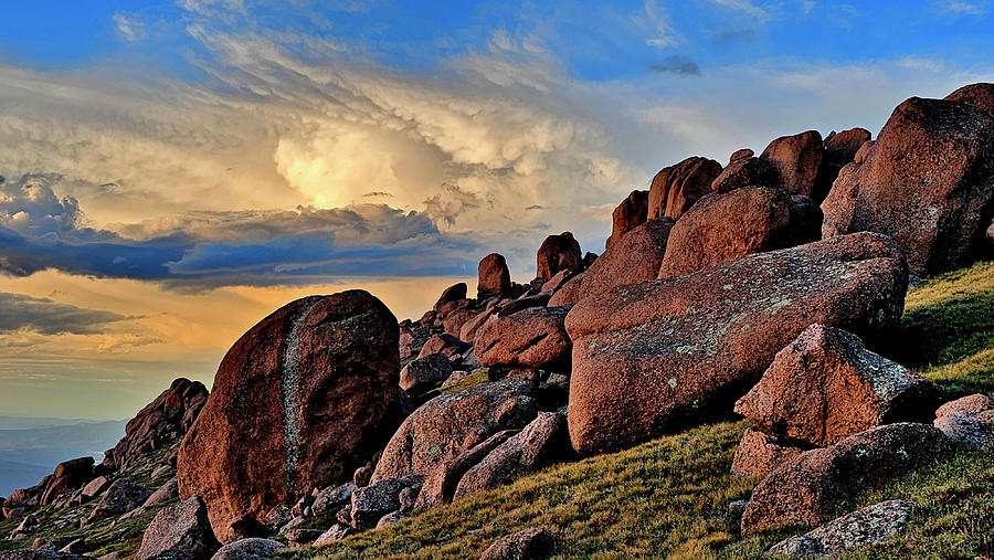 Sunset over Double Cut Boulders Photograph by Ray Mathis Sunset over Double Cut Boulders Photograph by Ray Mathis