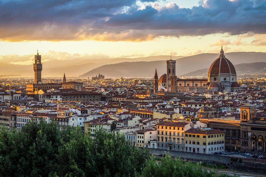 Sunset over Florence Photograph by James Udall