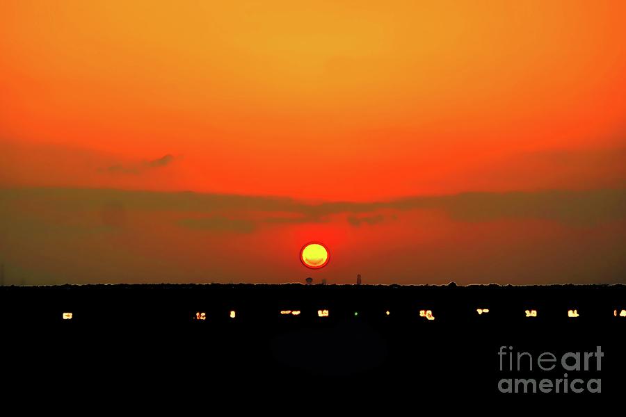 Sunset over Ft Worth from I30 Photograph by Diana Mary Sharpton