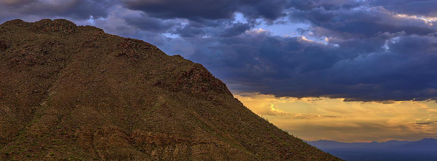 Sunset Over Gates Pass Mountains Photograph by Chris Anson