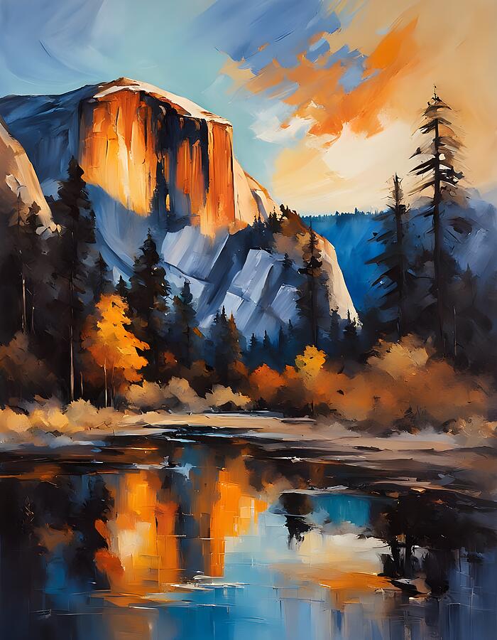 Sunset Over El Capitan - Yosemite National Park by EP Designs Painting by EP Designs Sunset Over El Capitan - Yosemite National Park by EP Designs Painting by EP Designs