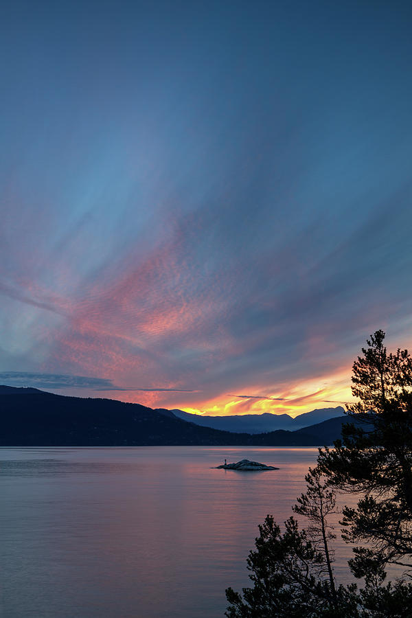 Sunset over Howe Sound Photograph by Michael Russell
