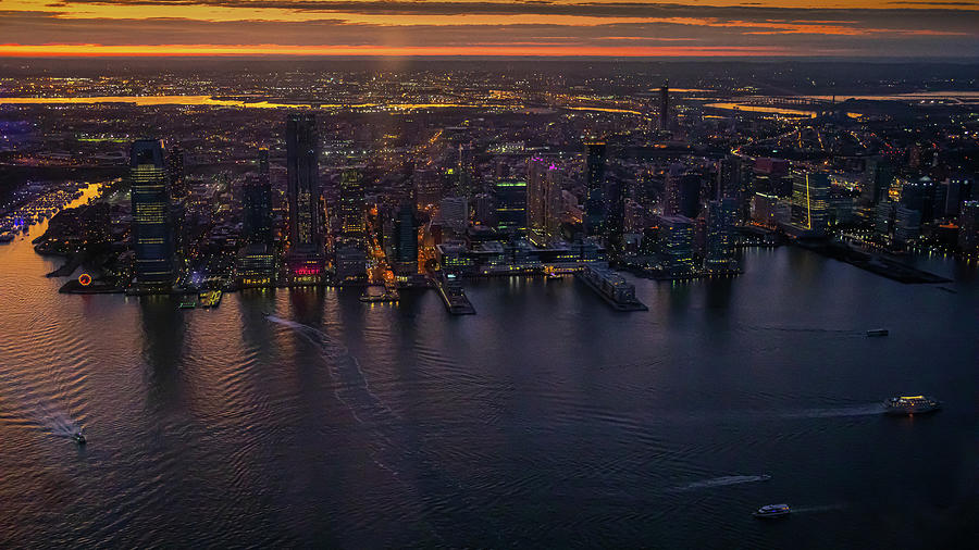 Sunset over Jersey City Photograph by Nicholas McCabe