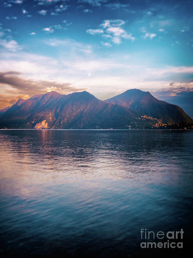 Sunset over Lake Maggiore, Italy Photograph by Silvia Ganora