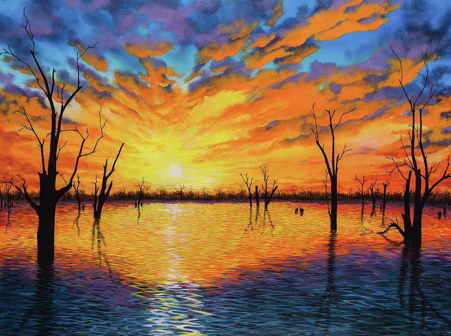 Sunset Over Lake Victoria Painting