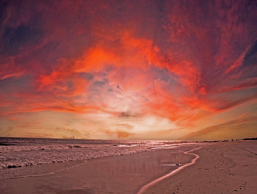 Sunset Over Long Beach Photograph by Lynda Lehmann