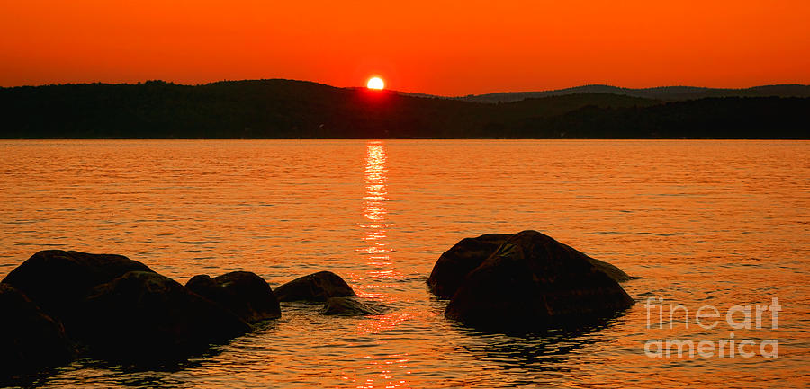 Sunset over Long Pond Photograph by Olivier Le Queinec