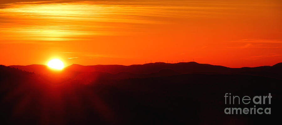 Sunset Photograph - Sunset over Maine Mountains by Olivier Le Queinec
