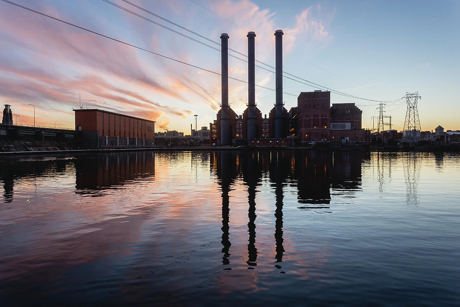 Sunset Over Manchester Street Power Station Photograph by Andrew Pacheco