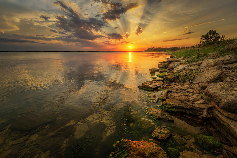 Sunset Over Milford Lake Photograph
