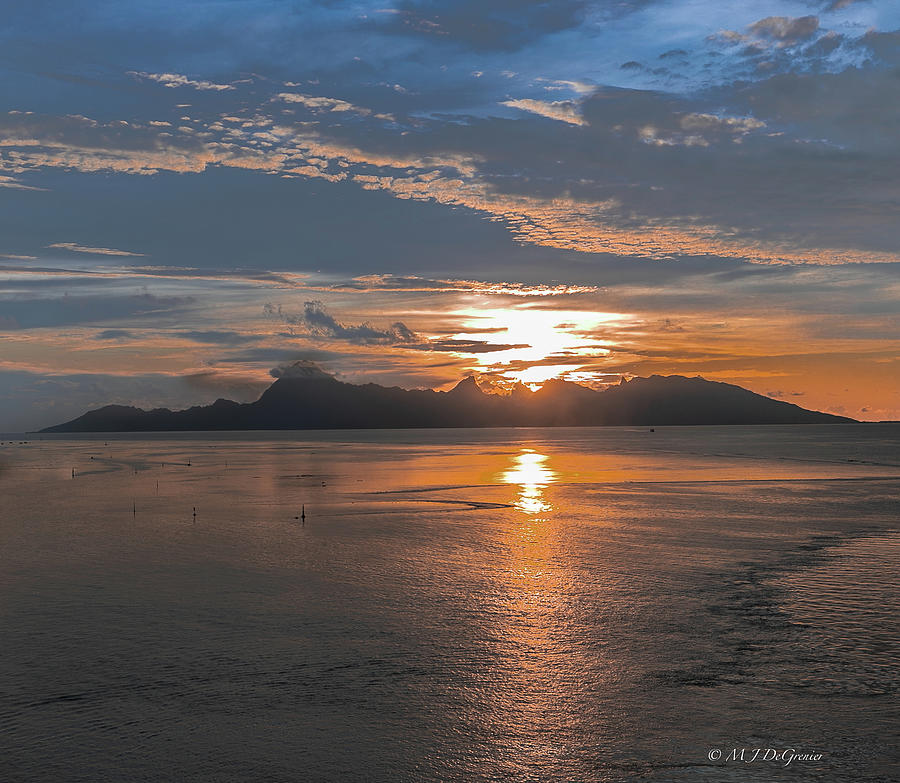 Sunset over Moorea Photograph by Michael DeGrenier Sunset over Moorea Photograph by Michael DeGrenier