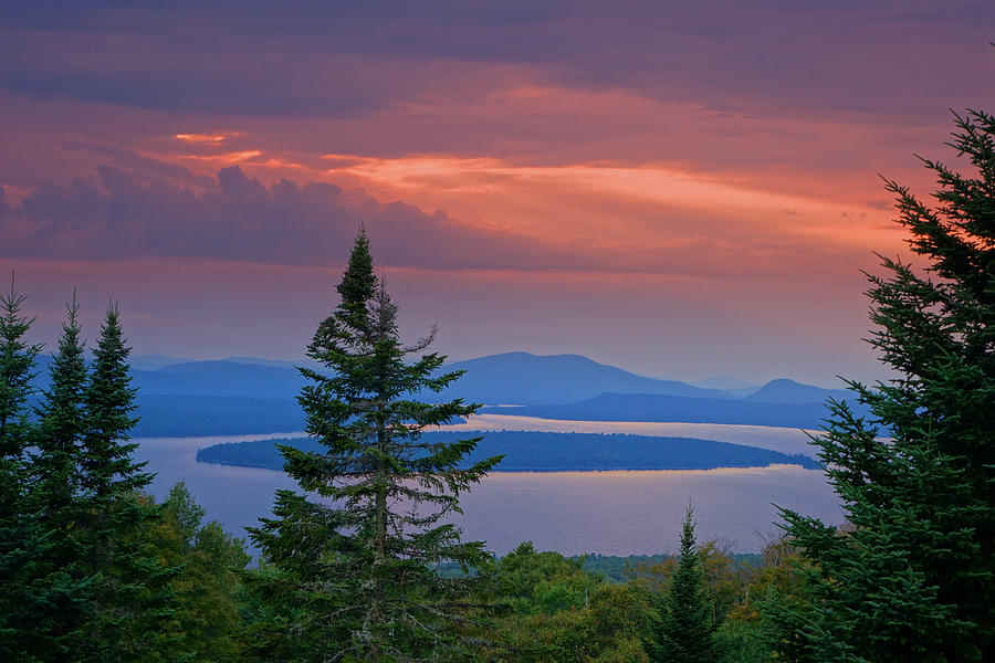 Sunset Over Mooselookmeguntic Lake Photograph by Russel Considine