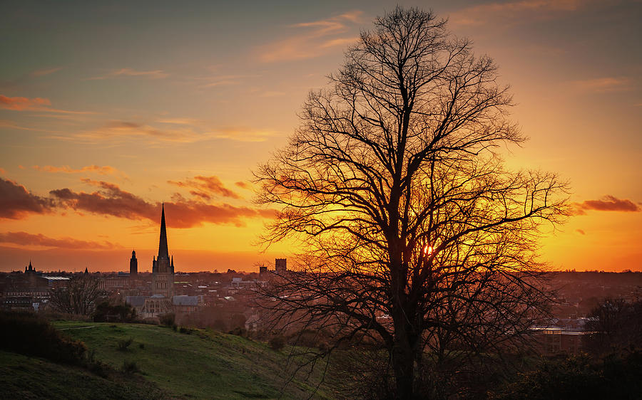 Sunset over Norwich Photograph by David Powley Fine Art America