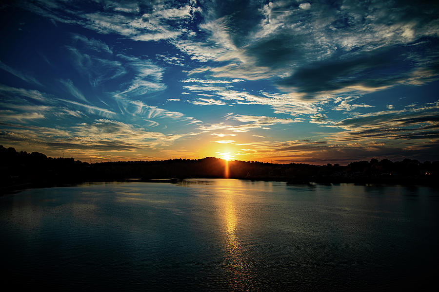 Sunset Over Ohio River Photograph by Jonny D