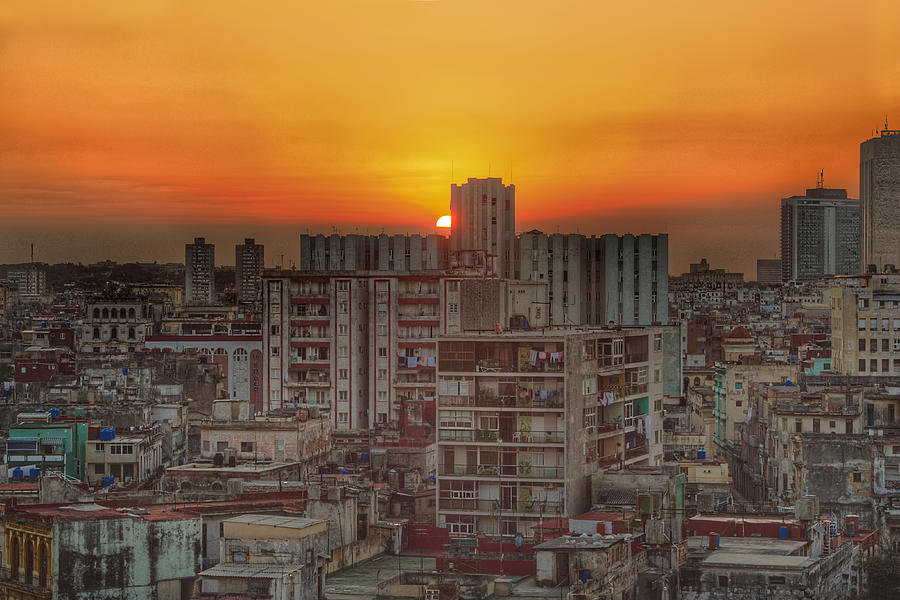 Sunset Over Old Havana Photograph by CR Courson