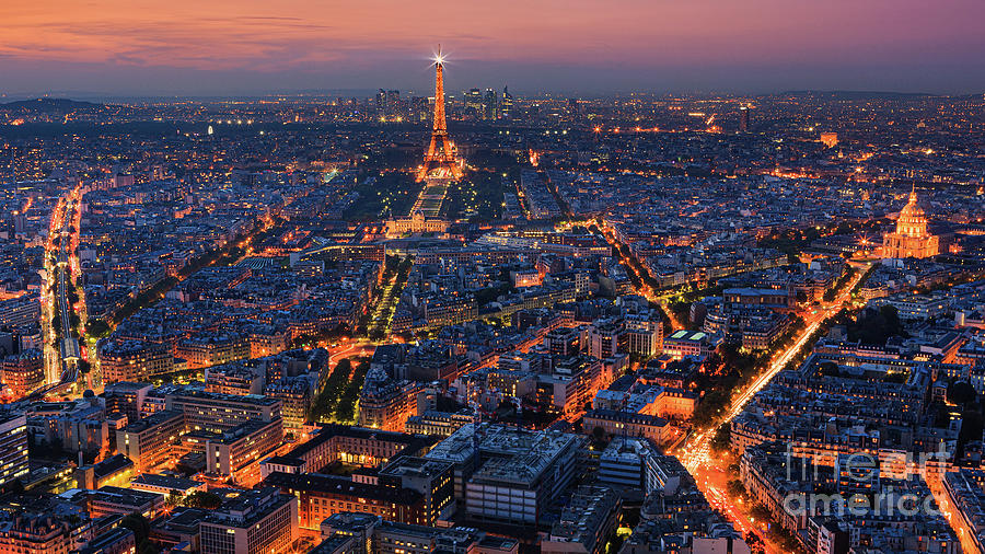 Sunset over Paris Photograph by Henk Meijer Photography