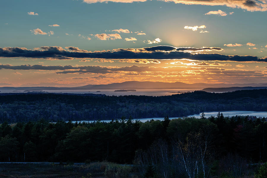 Sunset over Penobscot Bay 1 Photograph by Craig A Walker