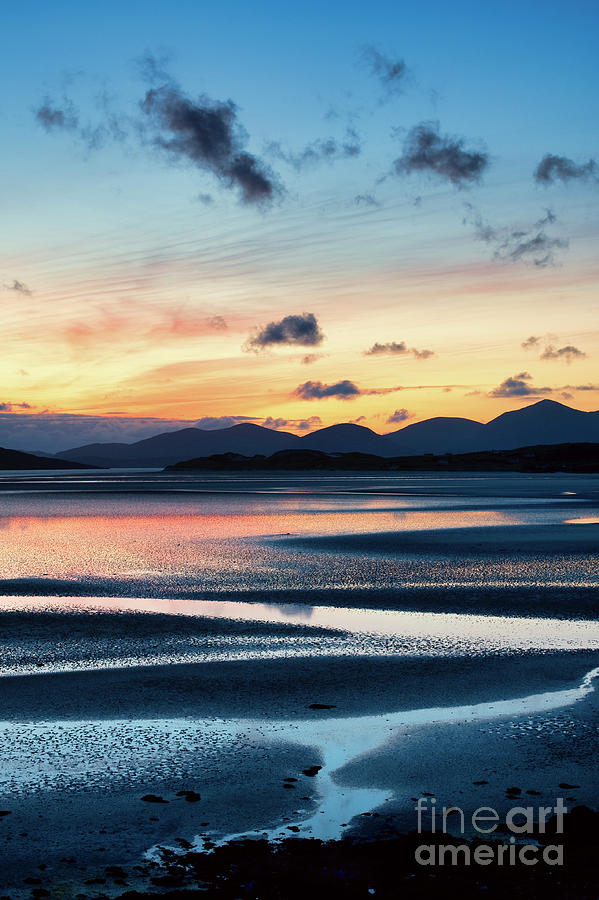 Sunset over Seilebost Beach Isle of Harris Scotland Photograph by Tim Gainey