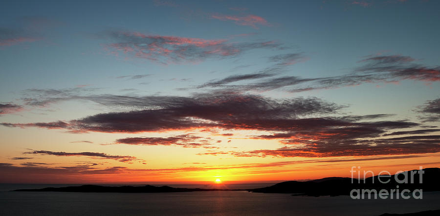 Sunset Photograph - Sunset over Taransay Island Outer Hebrides by Tim Gainey