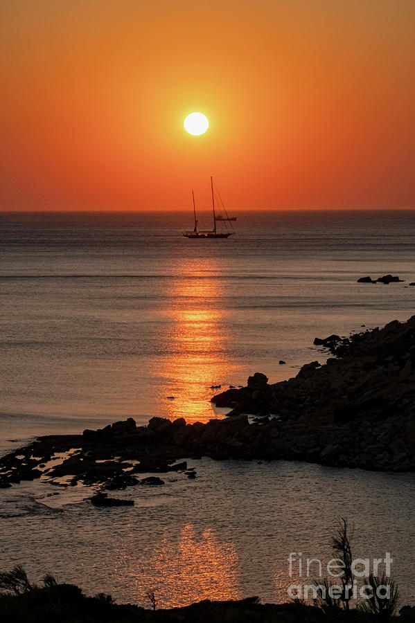 Sunset over the Aegean Photograph by Bob Phillips