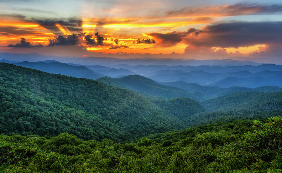 Sunset Over The Blue Ridge mountains Photograph by Mark Papke
