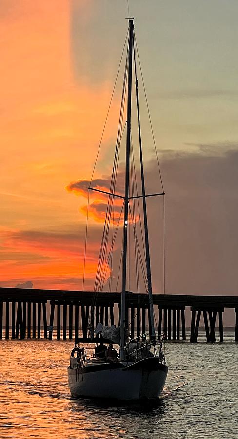 Sunset over the Destin Harbor Photograph by Carla Parris
