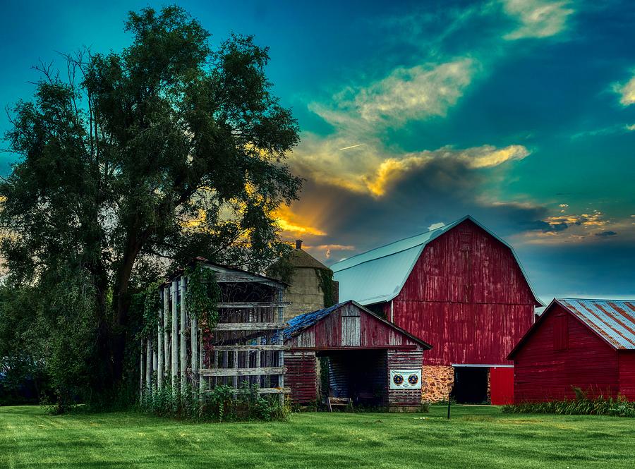 Sunset Over The Farm Photograph by Mountain Dreams - Pixels