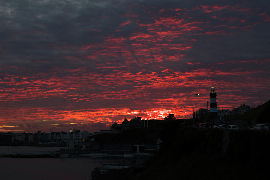 Plymouth Photograph - Sunset over the Hoe by Chris Day