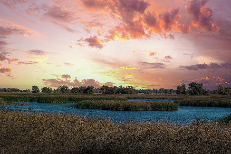 Sunset Over The Marsh Photograph by Frank Wilson