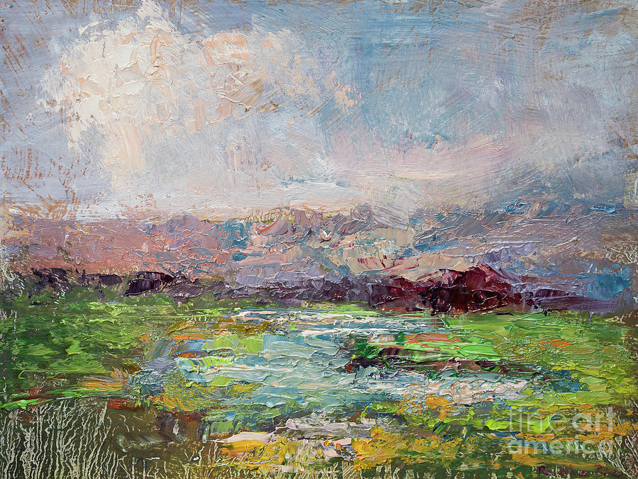 Sunset over the Marshes  Painting by Radha Rao
