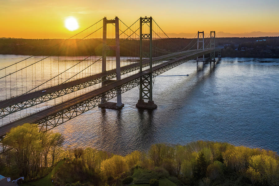Sunset over the Narrows Bridge Photograph by Mike Centioli