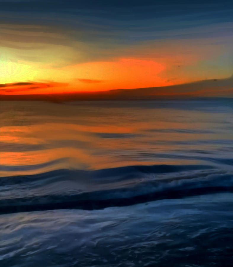 Sunset Over The Ocean  Digital Art by Gayle Price Thomas