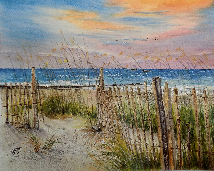 Sunset Over the Ocean Painting by Paula Bridges - Fine Art America