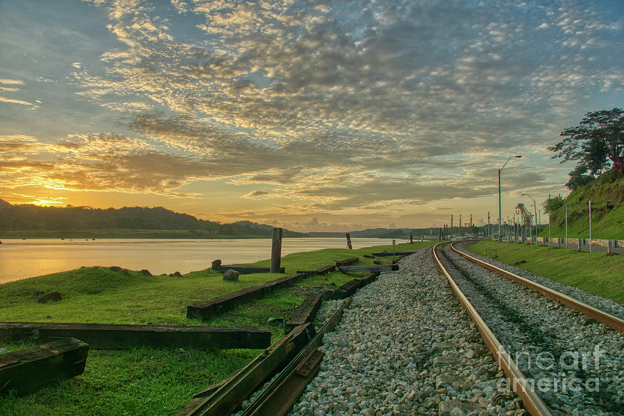 Sunset over the Panama Canal Photograph by Brian Kamprath