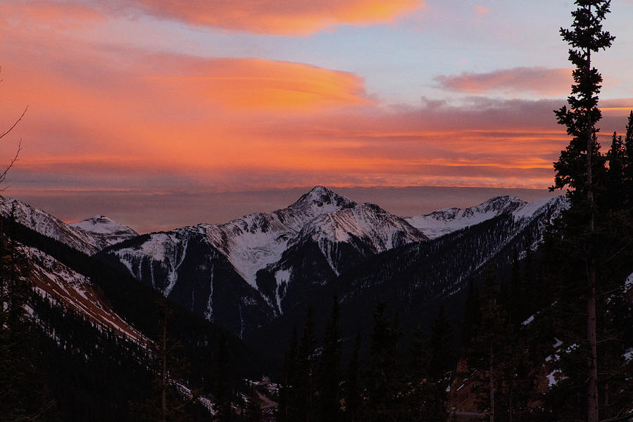 Sunset over the Rocky Mountains along the Million Dollar Highway in Colorado Photograph by Eldon McGraw