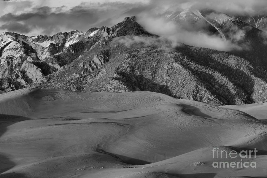 Sunset Over The Sangre De Cristo Range Black And White Photograph by Adam Jewell
