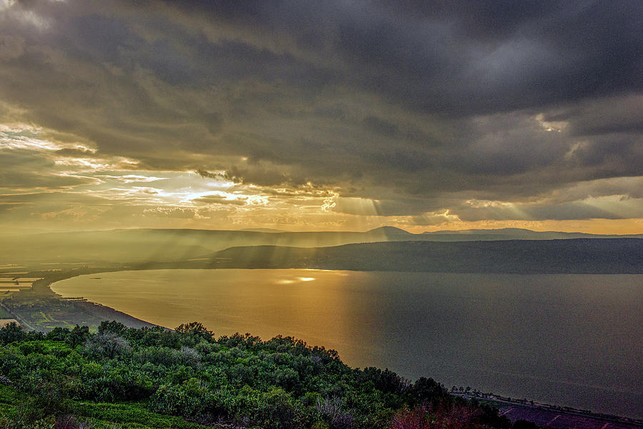 Sunset over the Sea of Galilee 1 Photograph by Dubi Roman