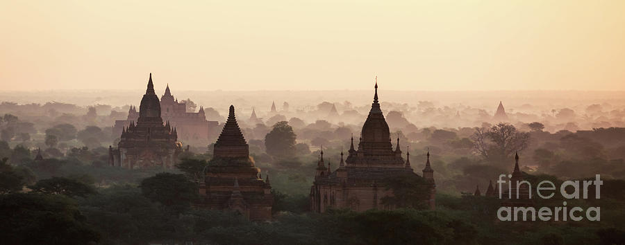 Sunset over the temples, Bagan Photograph by Matteo Colombo